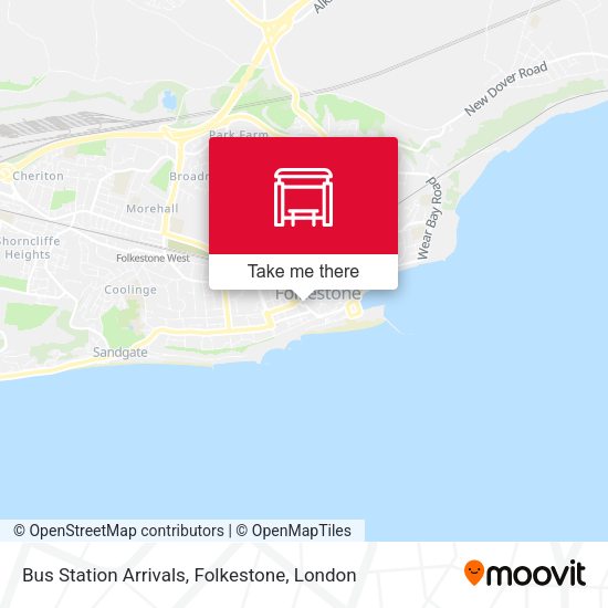 Bus Station Arrivals, Folkestone map