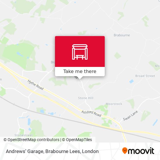 Andrews' Garage, Brabourne Lees map