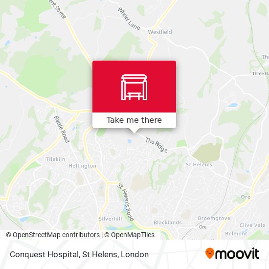 Conquest Hospital, St Helens map