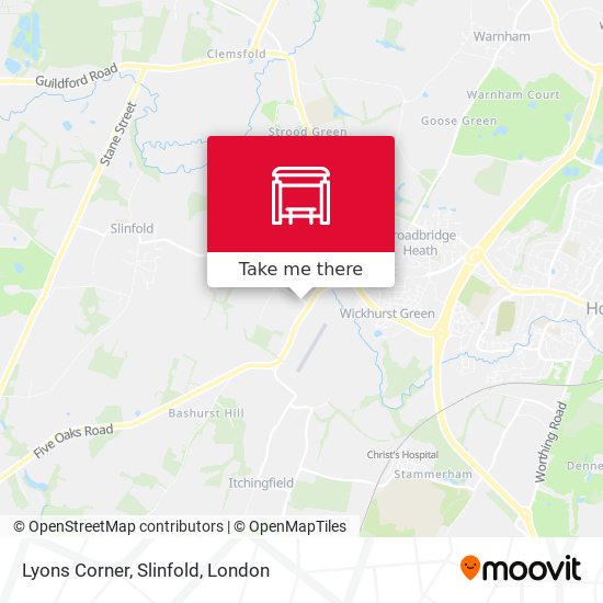 Lyons Corner, Slinfold map