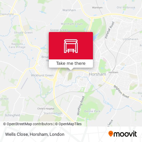 Wells Close, Horsham map