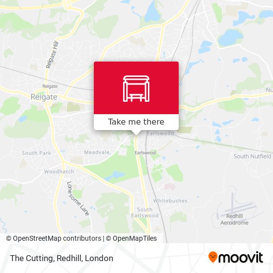 The Cutting, Redhill map