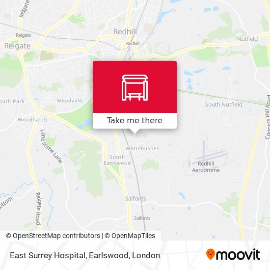 East Surrey Hospital, Earlswood map