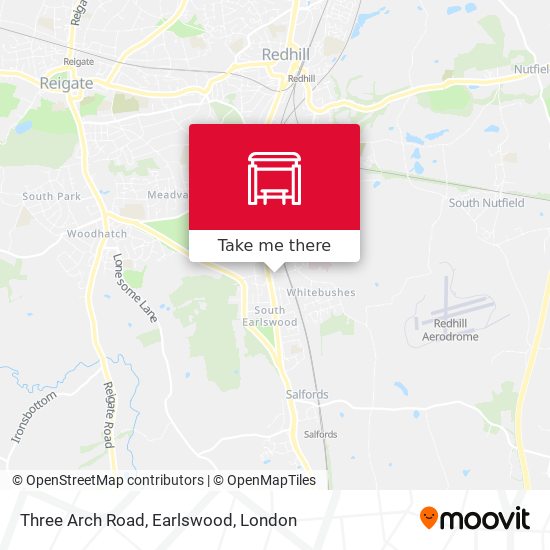 Three Arch Road, Earlswood map