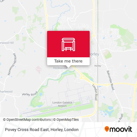 Povey Cross Road East, Horley map