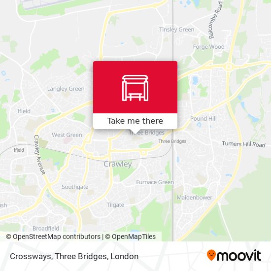Crossways, Three Bridges map