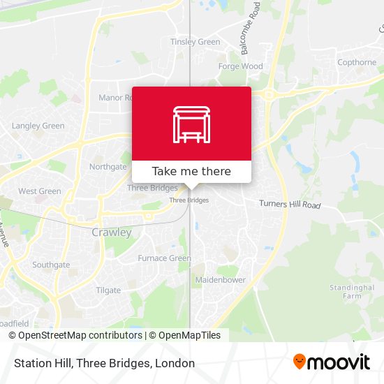 Station Hill, Three Bridges map