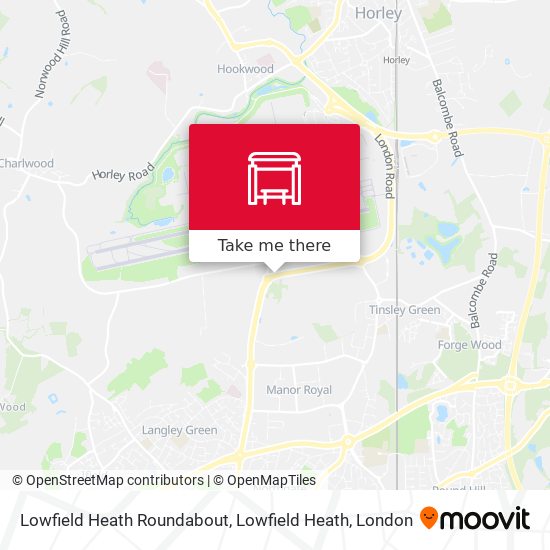 Lowfield Heath Roundabout, Lowfield Heath map