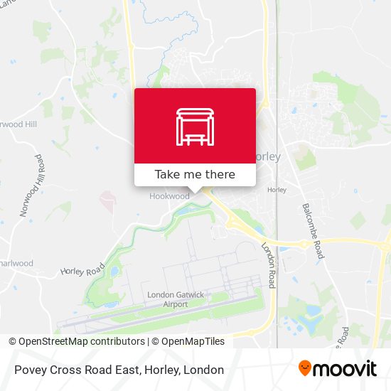 Povey Cross Road East, Horley map