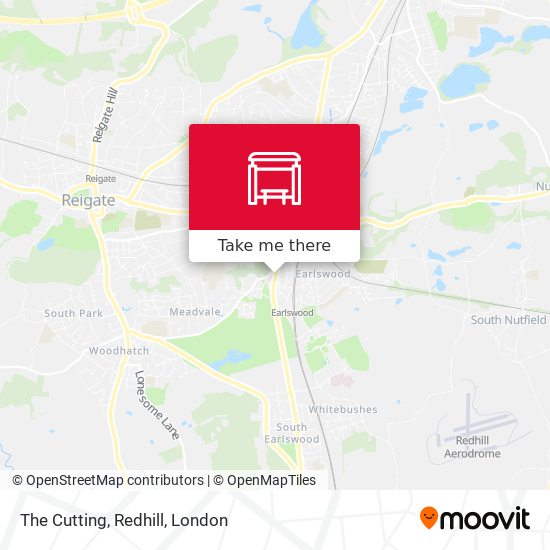 The Cutting, Redhill map