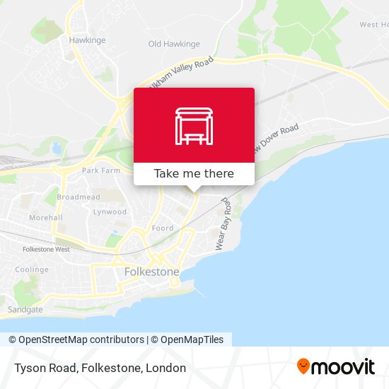 Tyson Road, Folkestone map