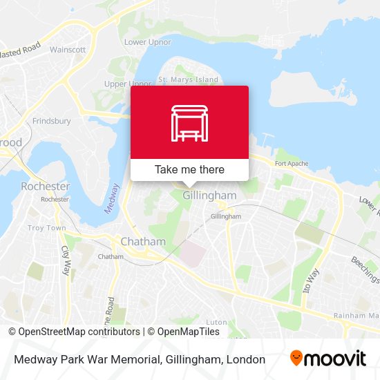 Medway Park War Memorial, Gillingham map