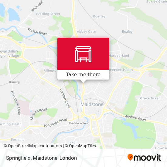 Springfield, Maidstone map