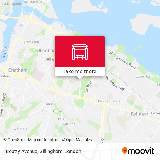 Beatty Avenue, Gillingham map