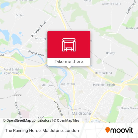 The Running Horse, Maidstone map