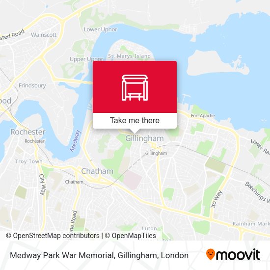 Medway Park War Memorial, Gillingham map