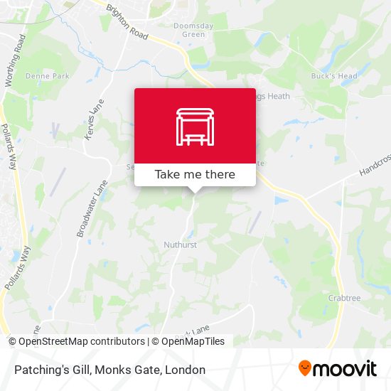 Patching's Gill, Monks Gate map