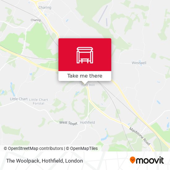The Woolpack, Hothfield map