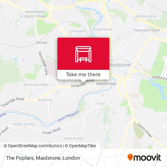 The Poplars, Maidstone map