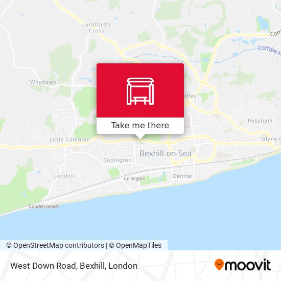 West Down Road, Bexhill map