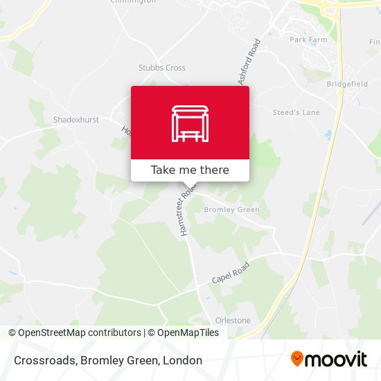 Crossroads, Bromley Green map