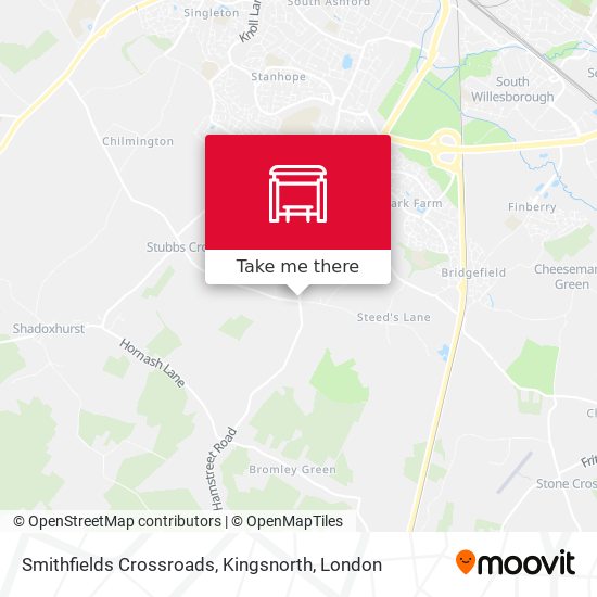 Smithfields Crossroads, Kingsnorth map