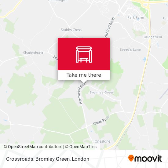 Crossroads, Bromley Green map