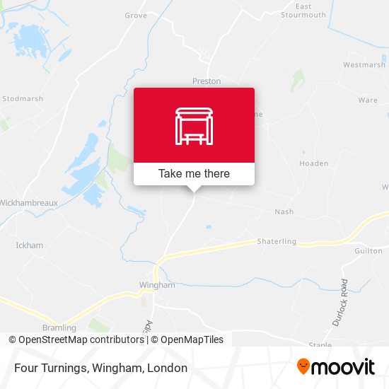 Four Turnings, Wingham map