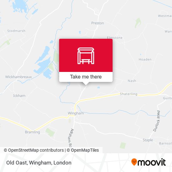 Old Oast, Wingham map