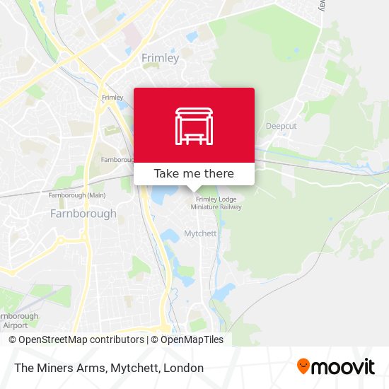 The Miners Arms, Mytchett map