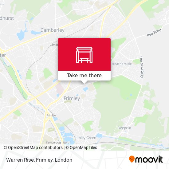 Warren Rise, Frimley map