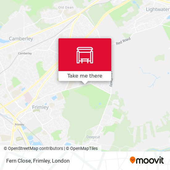 Fern Close, Frimley map