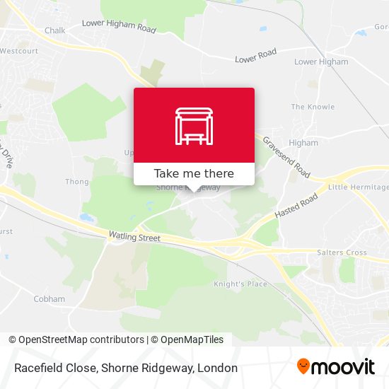 Racefield Close, Shorne Ridgeway map