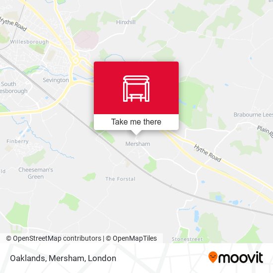 Oaklands, Mersham map