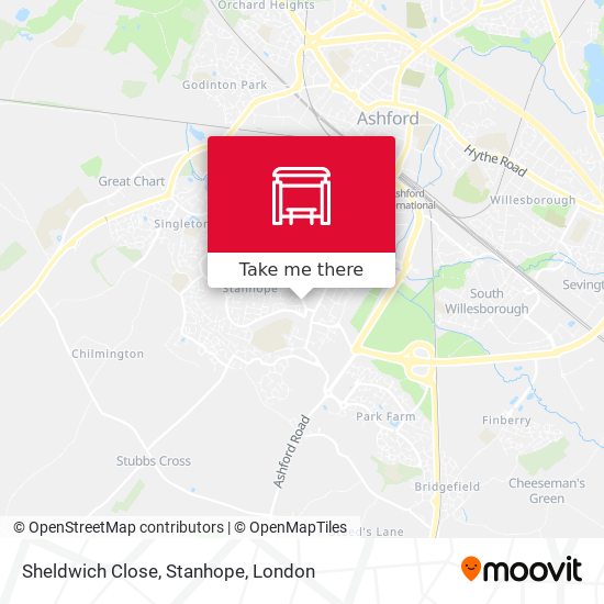 Sheldwich Close, Stanhope map