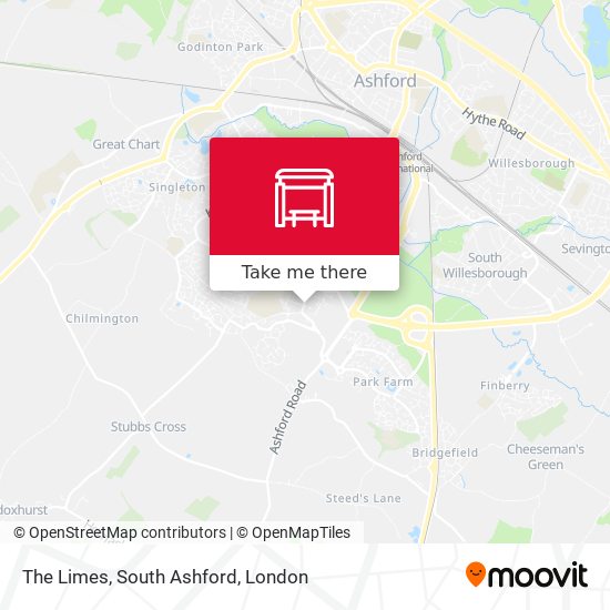 The Limes, South Ashford map
