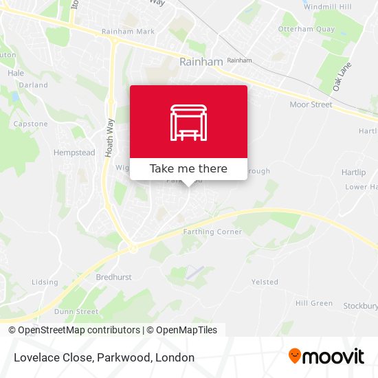 Lovelace Close, Parkwood map