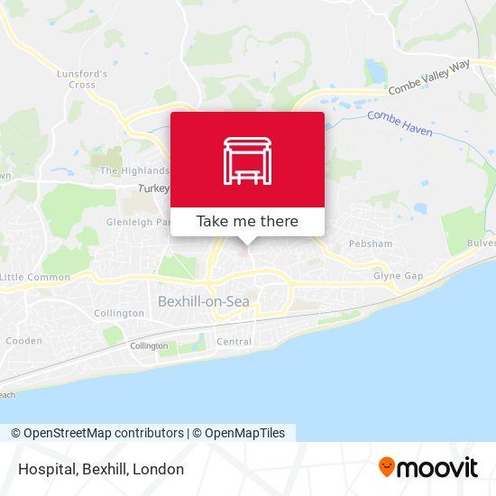 Hospital, Bexhill map