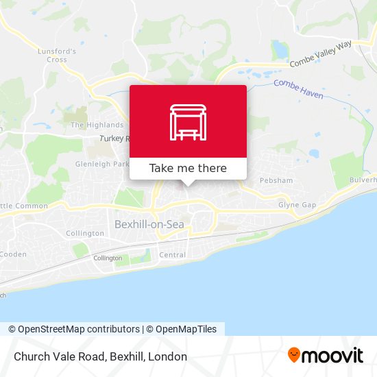 Church Vale Road, Bexhill map