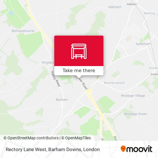 Rectory Lane West, Barham Downs map