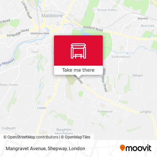Mangravet Avenue, Shepway map