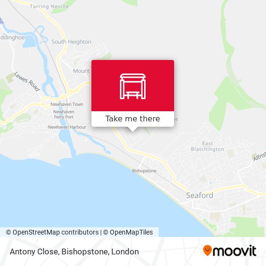 Antony Close, Bishopstone map
