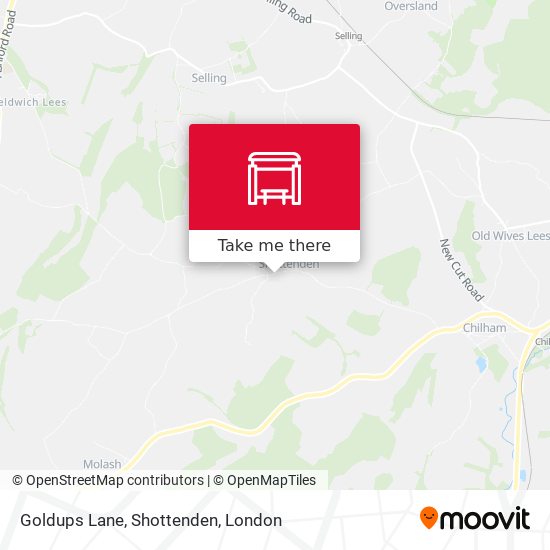 Goldups Lane, Shottenden map