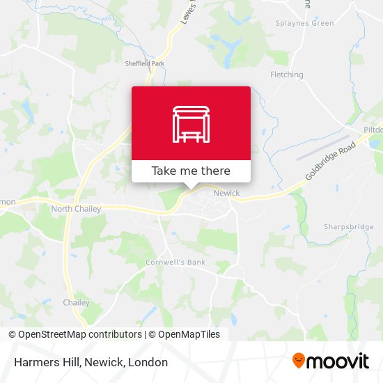 Harmers Hill, Newick map