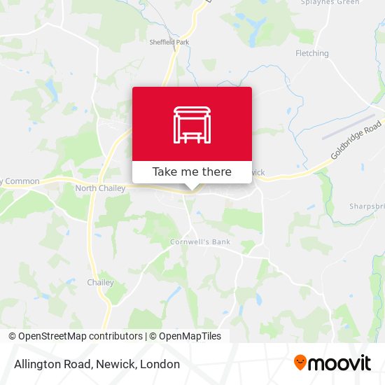 Allington Road, Newick map