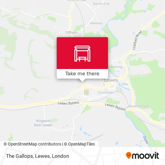 The Gallops, Lewes map