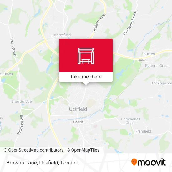 Browns Lane, Uckfield map