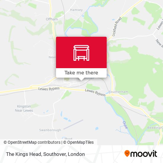 The Kings Head, Southover map