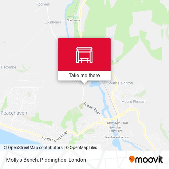 Molly's Bench, Piddinghoe map