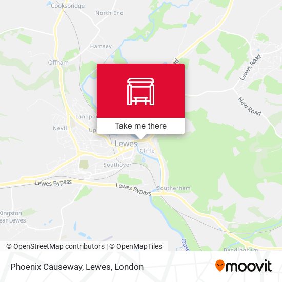 Phoenix Causeway, Lewes map